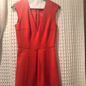 French connection orange fit n flare dress